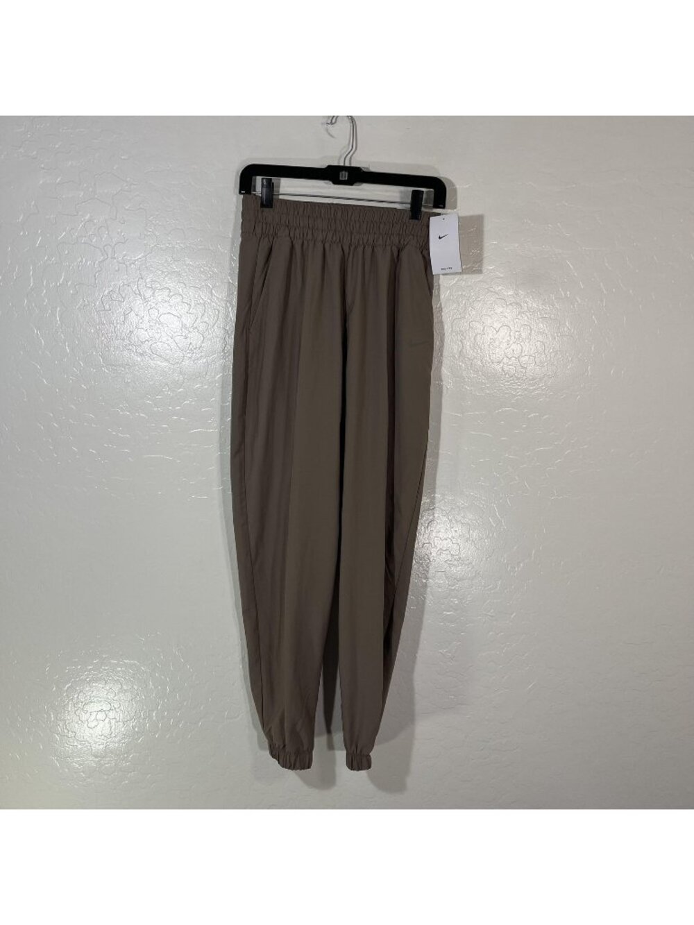 Nike One Jogger Pants Womens S Brown Dri-FIT High Rise 7/8 Ankle Pockets Gym